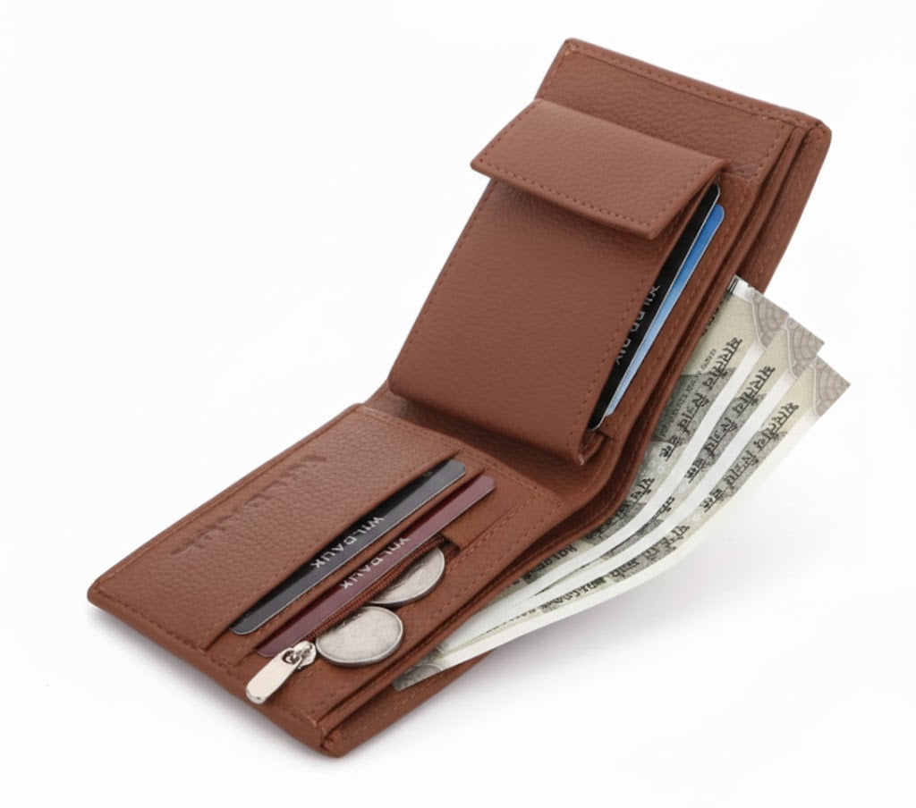 WILDAUK Men Casual, Travel, Formal Tan Artificial Leather Wallet - Regular Size (10 Card Slots)