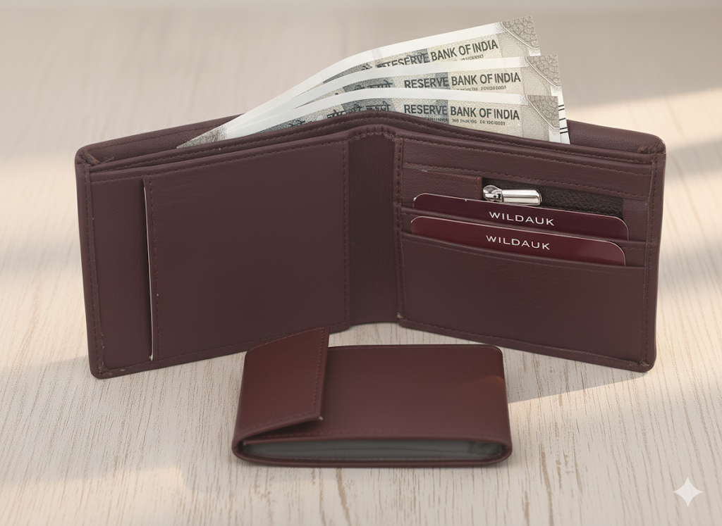 WILDAUK Men Casual, Travel, Formal Brown Artificial Leather Wallet - Regular Size (10 Card Slots)